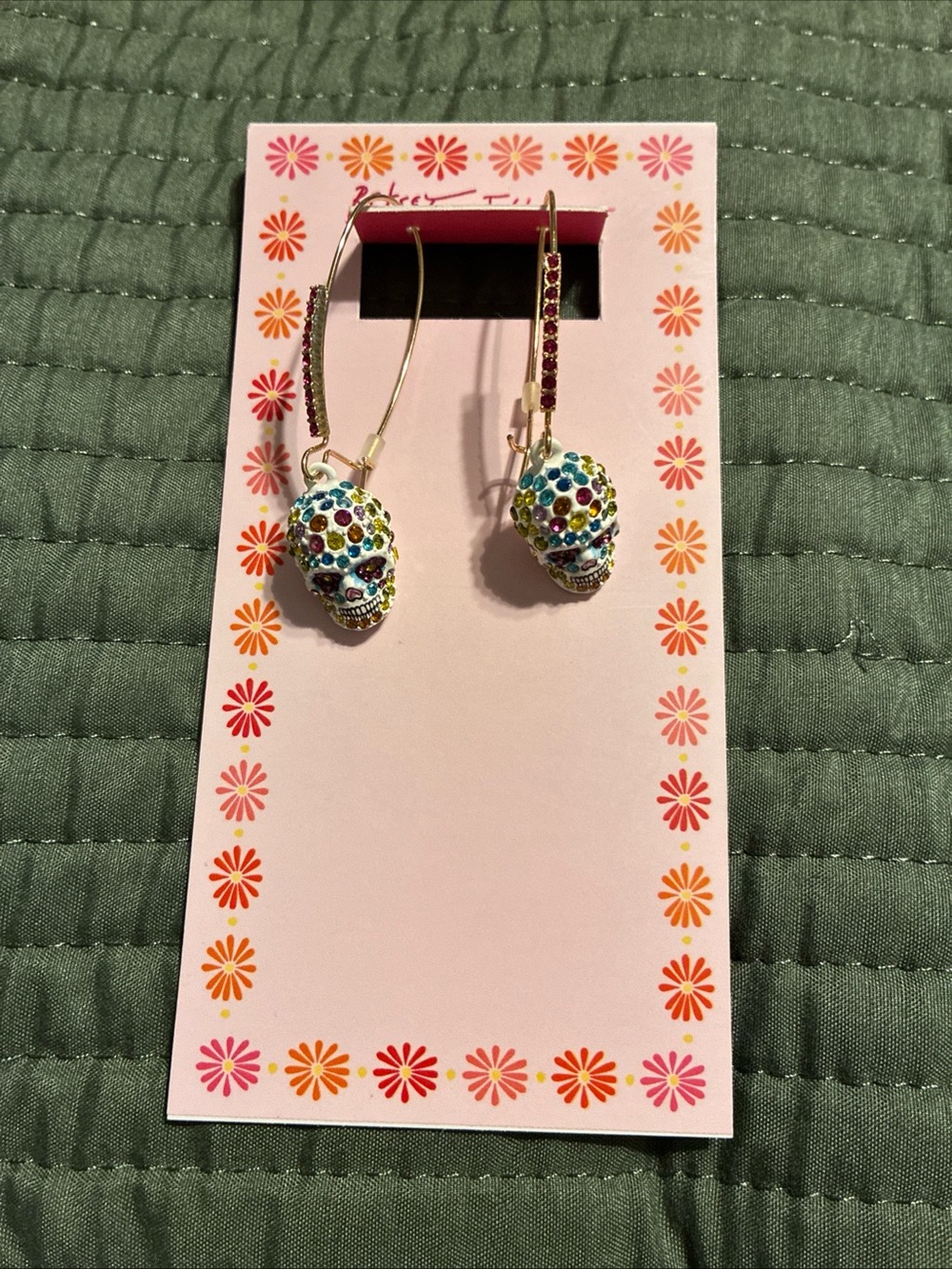Betsey Johnson sugar skull earrings